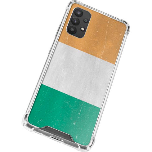Ivory Coast Flag Distressed Galaxy A32 5G Clear Case